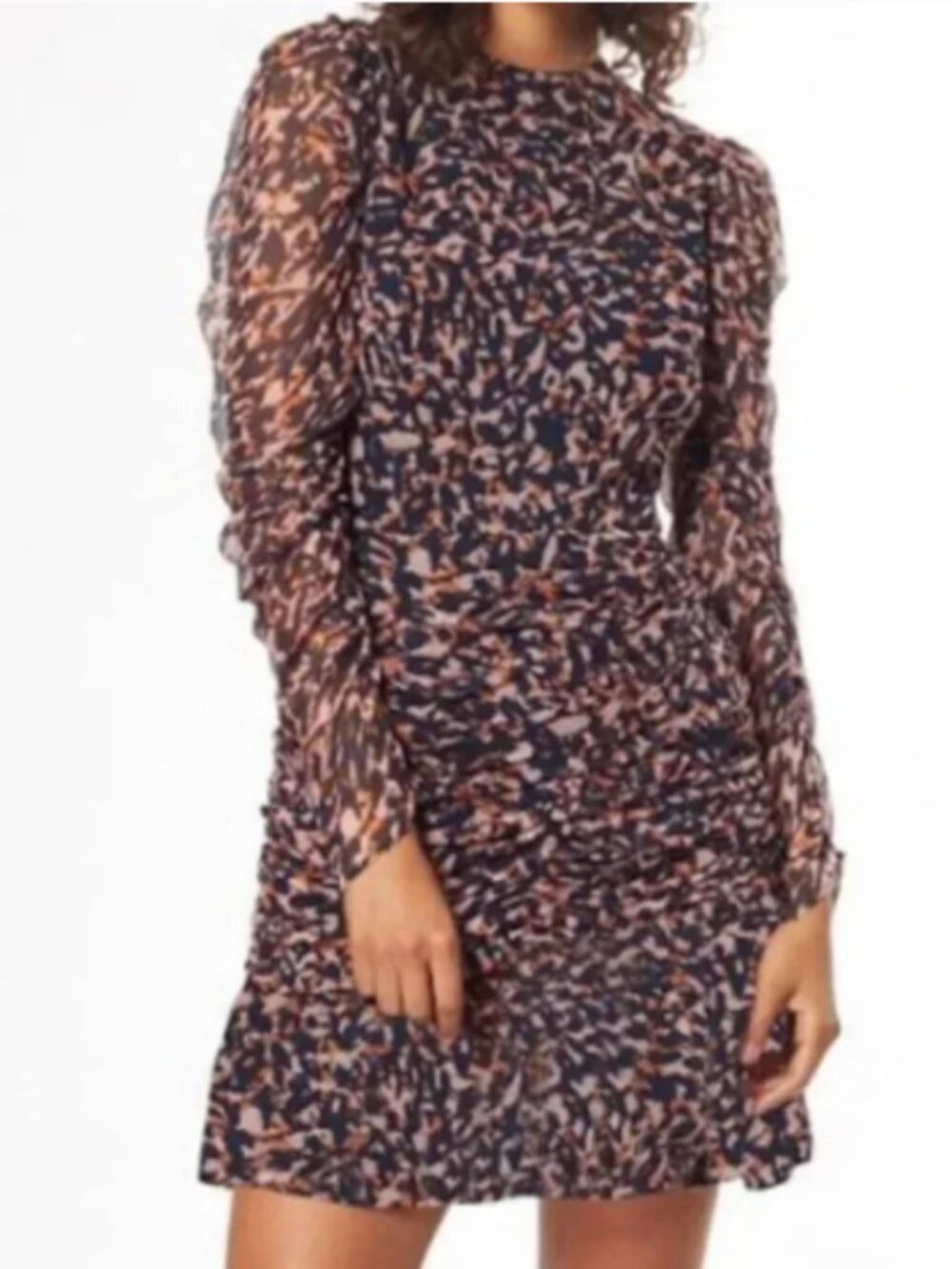 Stevie May Unleashed Mini Dress Long Sleeve Navy Print Party Size XL NWT